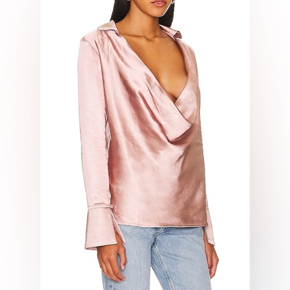 REMI x REVOLVE || Marissa Satin Crepe Top in Dusty Pink - SZ XS 🩷NEW W/ TAGS🩷 - Picture 6 of 9